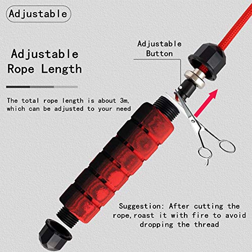 POPOTI Jump Rope, Weighted Jump Rope Adjustable Rope Aerobic Exercise Unisex Tangle-Free Skipping Rope Fitness Equipment with Foam Handles (560, 8MM)