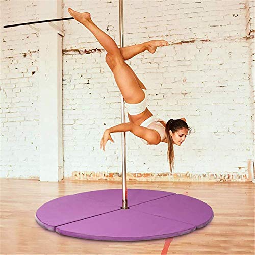 Portátil Fitness Pole Dance Mat Pole Dance Mat Modelo Estándar de Seguridad Ronda Yoga Ejercicio Seguridad Baile Pad Dia 4ft x 2", Rosa, 120 * 10cm