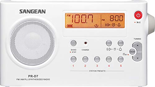 PR-D7/WH Radio Portátil SANGEAN PR-D7 Color Blanco, Digital, Am/FM