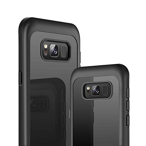 Prologfer Funda para Samsung Galaxy S8 Plus 360 Grados Transparente Carcasa Resistente con Protector de Pantalla incorporada Prueba de Golpes y Suciedad Cover para Samsung Galaxy S8 Plus Negro