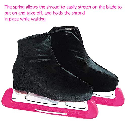 Protector de cuchilla, 1 par de patines artísticos, funda protectora para zapatos de patinaje, funda protectora para patines, color rojo rosa