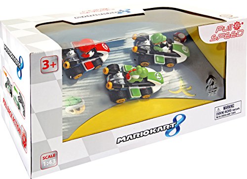 Pull & Speed 15813010, Nintendo Mario Kart 8, 3 Vehículos (Mario, Luigi y Yoshi), 13 x 15 x 26 cm