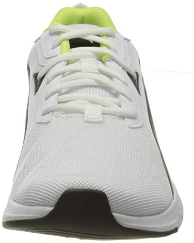 PUMA Space Runner, Zapatillas para Correr de Carretera Unisex Adulto, Blanco White Black/Fizzy Yellow, 44 EU