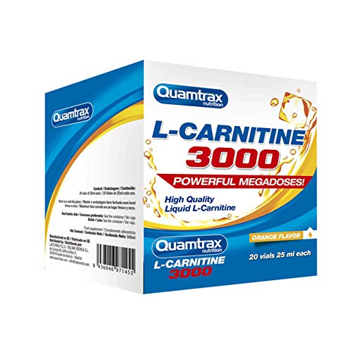 Quamtrax Nutrition L-Carnitine 3000, Naranja - 20 viales x 25 ml