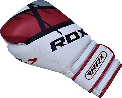 RDX Guantes de Boxeo para Entrenamiento y Muay Thai | Maya Hide Cuero Mitones para Kick Boxing, Sparring | Boxing Gloves para Combate Training, Saco Boxeo