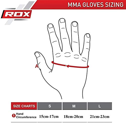 RDX Guantes MMA para Artes Marciales Grappling Entrenamiento, Maya Hide Cuero Kara Sparring Guantillas Lucha Krav Maga y Combate Training Muay Thai Kickboxing