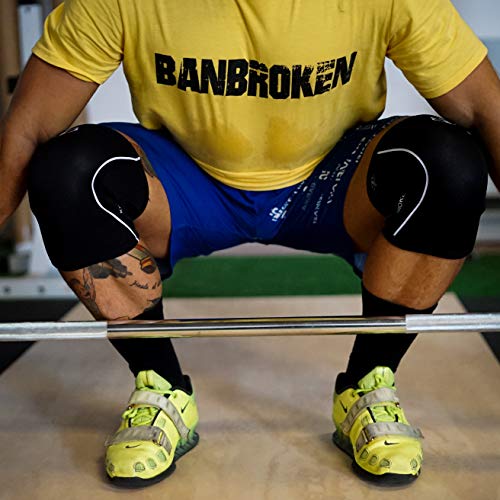 RODILLERAS Black Lifter Banbroken (2 unds) - 5mm Knee Sleeves - Halterofilia, deporte funcional, CrossFit, Levantamiento de Pesas, Running y otros deportes. UNISEX. (L)