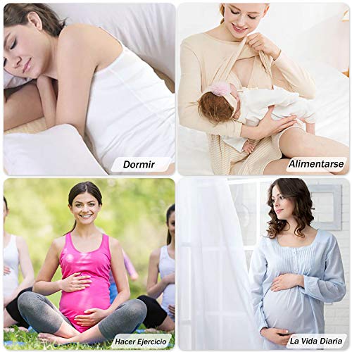 Rovtop 3 PCS Sujetador de Lactancia para Mujer de Sujetador de Maternidad sin Costuras Hebilla Acolchada y Extendida(Talla L)