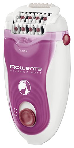 Rowenta Silence Soft EP5660 - Depiladora 2 velocidades, sistema antidolor de 24 pinzas, luz frontal Led, cabezal exfoliante, de afeitado, para axilas y para recorte para la zona del bikini