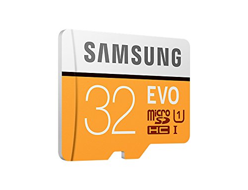 Samsung EVO - Tarjeta de memoria microSD de 32 GB (MicroSDXC EVO, 32 GB, MicroSDXC, Clase 10, 95 MB/s, UHS-I, IPX7), Naranja/Blanco