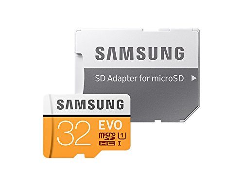 Samsung EVO - Tarjeta de memoria microSD de 32 GB (MicroSDXC EVO, 32 GB, MicroSDXC, Clase 10, 95 MB/s, UHS-I, IPX7), Naranja/Blanco
