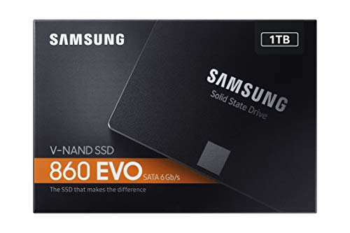 Samsung MZ-76E1T0B/EU 860 EVO - Disco interno de estado solido SSD, 1 TB, 550 megabytes/s, Negro