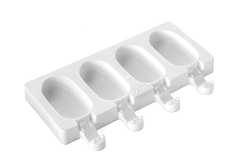 Silikomart GEL01MB MINI CLASSIC  - Mini moldes de congelador para helados y aperitivos (silicona, se incluyen 50 soportes de madera), diseño ovalado