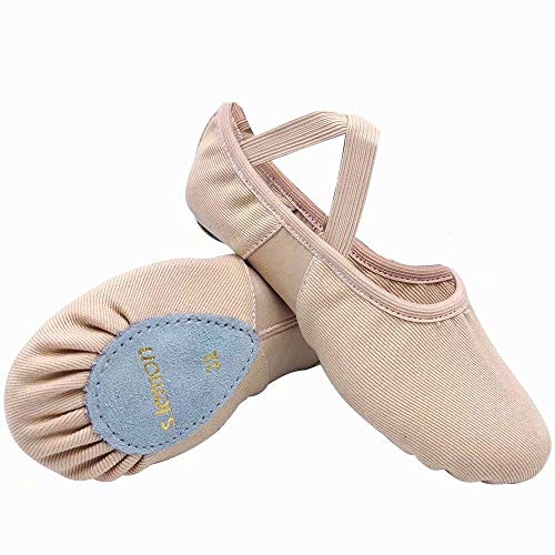 S.lemon Alta Elásticos de Lona Zapatillas de Ballet Zapatos de Baile para Niñas Mujeres Niños (24 EU)