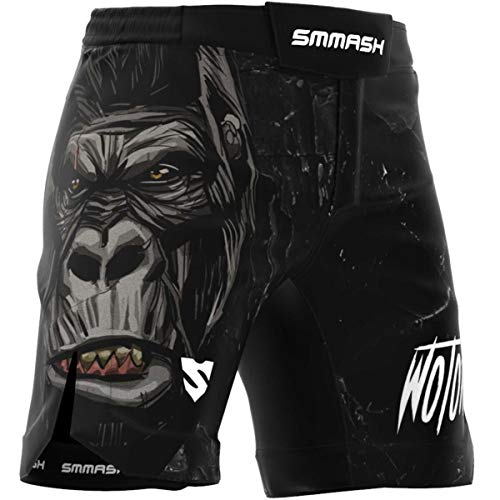 SMMASH Wotore Gorilla Deporte Profesionalmente Ultraligero Pantalones Cortos MMA para Hombre, Shorts MMA, BJJ, Grappling, Krav Maga, Material Transpirable y Antibacteriano, (M)