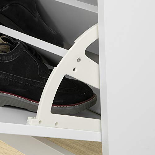 SoBuy FSR82-L-W Banco Zapatero con 1 Cajón Organizador para Zapatos 75 x 24 x 51 cm ES