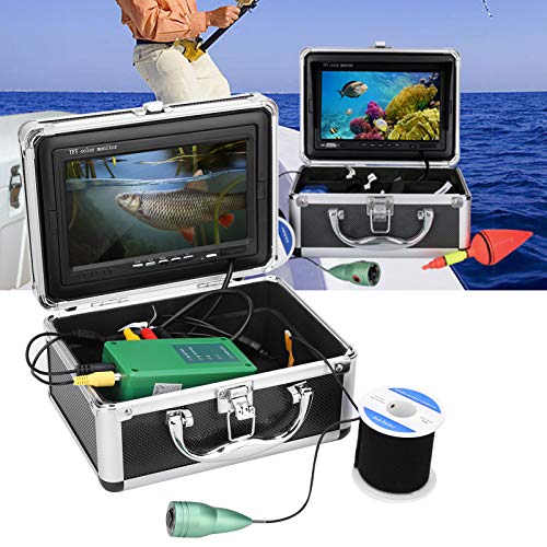 Sonew 7in 1000TVL Cámara subacuática, cámara de Pesca Profesional 50m Cable 6 LED Blancos para Pesca en Hielo, Lago y Barco(YO)