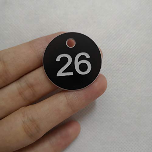 Sourcemall - Etiquetas de plástico numeradas, para identificación, con anillas, negro