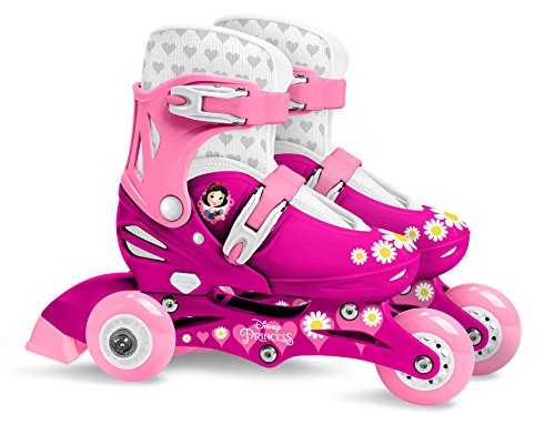 Stamp Sas- Princess Adjustable Two in One 3 Wheels Skate Size 27-30, Color Pink, Sizes (J100830)