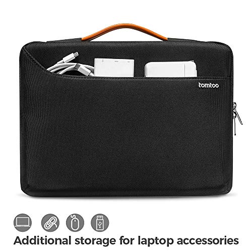 tomtoc Maletín Portátil para 15" MacBook Pro con Touch Bar 2016-2019 A1990 A1707, 14" ThinkPad T-Series, X1 Yoga, Funda Protectora con Bolsillo de Accesorio para 14 Chromebook, Impermeable