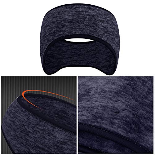 TOYMIS Stretchy Winter Headband Térmico Diadema Invierno Calentador de Orejas para Hombres Mujeres Corriendo Deportes (Azul Oscuro)