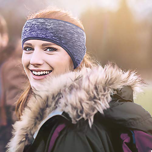 TOYMIS Stretchy Winter Headband Térmico Diadema Invierno Calentador de Orejas para Hombres Mujeres Corriendo Deportes (Azul Oscuro)