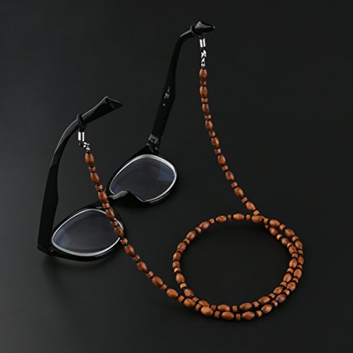 UEETEK Grano de madera Vintage hecho a mano gafas gafas de sol cadena cordón cuello de cadena Holder(Eyeglass Not Inlcuded)