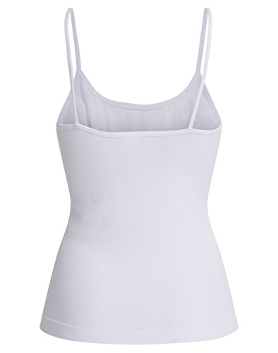 UnsichtBra Camisetas Mujer | Camisetas Tirantes Mujer | Pack de 3 Tops (Nero, Blanco, Beige, M-L)