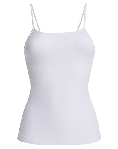 UnsichtBra Camisetas Mujer | Camisetas Tirantes Mujer | Pack de 3 Tops (Nero, Blanco, Beige, M-L)