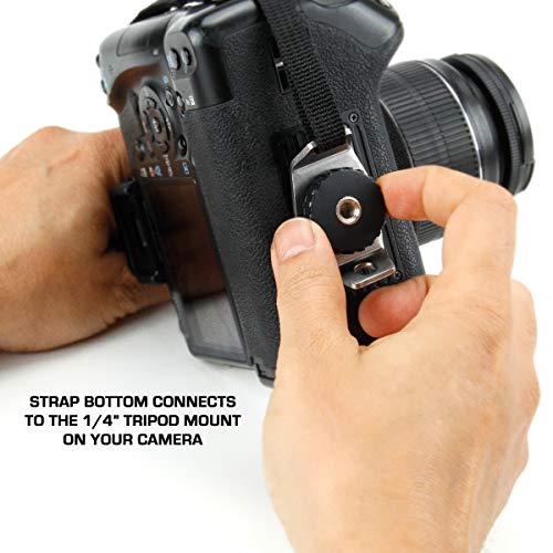 USA GEAR Empuñadura de Muñeca Correa de Mano para Cámara de Fotos Réflex Compatible con Canon,Nikon,Sony,Pentax y Muchas más. Diseño Negro