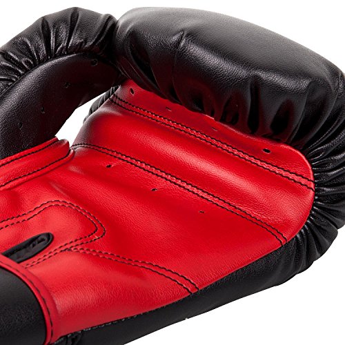 Venum Contender - Guantes de Boxeo para niños, Color Negro / Rojo, Talla 6 oz