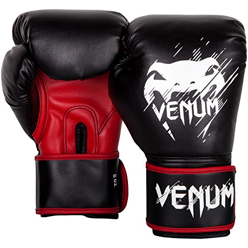 Venum Contender - Guantes de Boxeo para niños, Color Negro / Rojo, Talla 6 oz