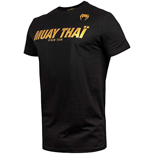 Venum Muay Thai Vt Camiseta, Hombre, Negro/Dorado, S