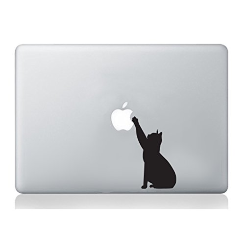 Vinilo adhesivo para portátil MacBook, diseño de silueta de gato