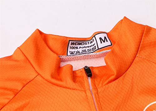 Weimostar - Maillot de ciclismo para hombre de manga corta para bicicleta de montaña o carretera, camiseta de ciclismo para hombre, transpirable, color naranja, talla XXL