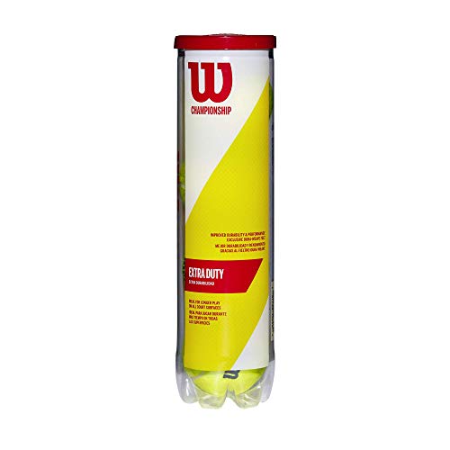 Wilson Champ Extra Duty Pelotas de tenis, tubo con 4 pelotas, para superficies duras, amarillo