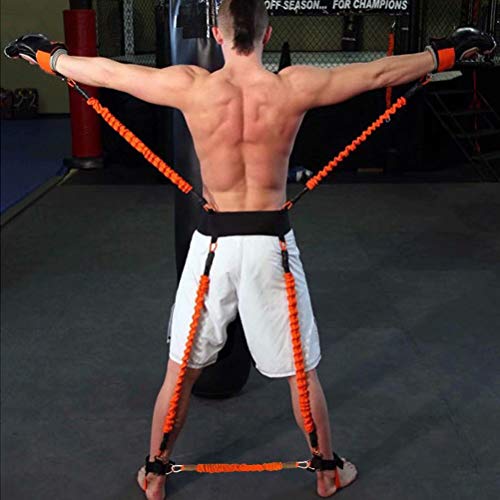 YNXing Fuerza de Las piernas y Sistema de Correas de Entrenamiento de la Agilidad Cuerda de Entrenamiento de la Fuerza para el Fútbol Baloncesto Taekwondo Yoga Equipos de Boxeo (Negro 250lb)