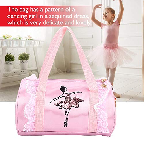 Zerodis- Bolso de Ballet para niñas Ballet Princess Dance Bag Ballet Bolso de Baile Latino Bolso de Hombro Bolso Cruzado con Encaje para Bailarina Niñas(Pink Short Gauze)