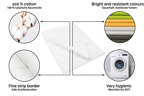 ZOLLNER 2 alfombras de baño, 100% algodón, 50x80 cm, Blanco