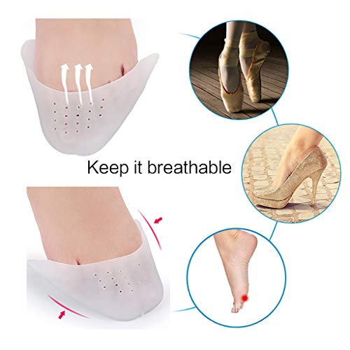 3 pares de protectores para los dedos de los pies, protectores para las puntas de los pies Footful Gel de silicona profesional, cojines en la parte delantera del pie, para zapatos de baile de puntill