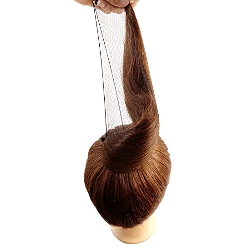 50PCS Mallas para el cabello Cabello invisible con borde elástico Redes de pelo para la danza del ballet Negro