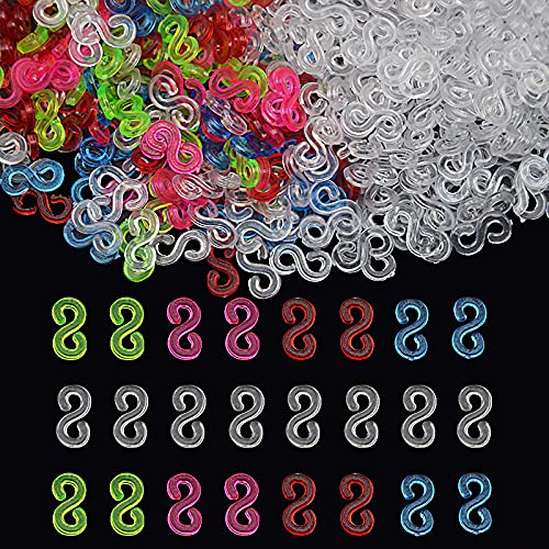 600 PCS S Clips Loom Bands Gancho Telar, VEGCOO S-Clips de Colores Cierres para Pulseras Accesorios de Joyería