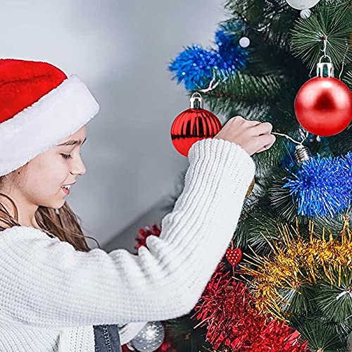 Acan Pack de 4 Bolas de Navidad Rojas, diámetro 8 cm, con cordón Dorado para Colgar en el árbol o Abeto navideño, Adornos Festivos Colgantes, decoración de Navidad