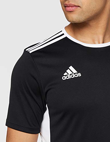 adidas Entrada 63 Camiseta de Fútbol para Hombre de Cuello Redondo en Contraste, Negro (Black/White), L