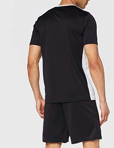 adidas Entrada 63 Camiseta de Fútbol para Hombre de Cuello Redondo en Contraste, Negro (Black/White), L