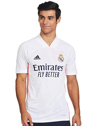 Adidas Real Madrid Temporada 2020/21 Camiseta Primera Equipación Oficial, Unisex, Blanco, M