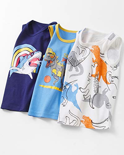 Adorel Camisetas Interiores Algodón para Niños Paquete de 3 Baloncesto & Surfing 4-5 Años (Tamaño del Fabricante 130)