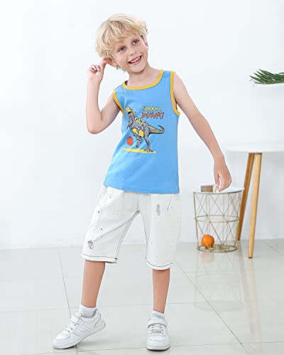 Adorel Camisetas Interiores Algodón para Niños Paquete de 3 Baloncesto & Surfing 4-5 Años (Tamaño del Fabricante 130)