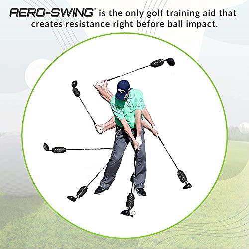 AERO-SWING – Negro – Revolucionario Swing Speed Trainer – Golpea pelotas de golf mientras entrenas.