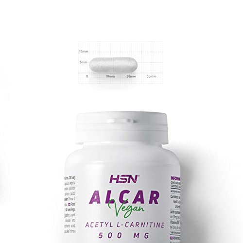 ALCAR de HSN | 500 mg | 120 Cápsulas Vegetales de Acetil L Carnitina | Producción de Energía + Perder Peso + Función Cognitiva (Nootrópico) | No-GMO, Vegano, Sin Gluten, Sin Lactosa